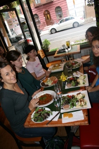 The Gang and their food at Quintessence!